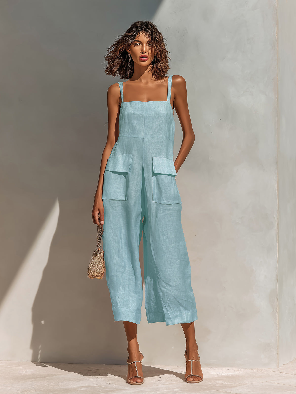 Delphina™ Linen Cropped Jumpsuit