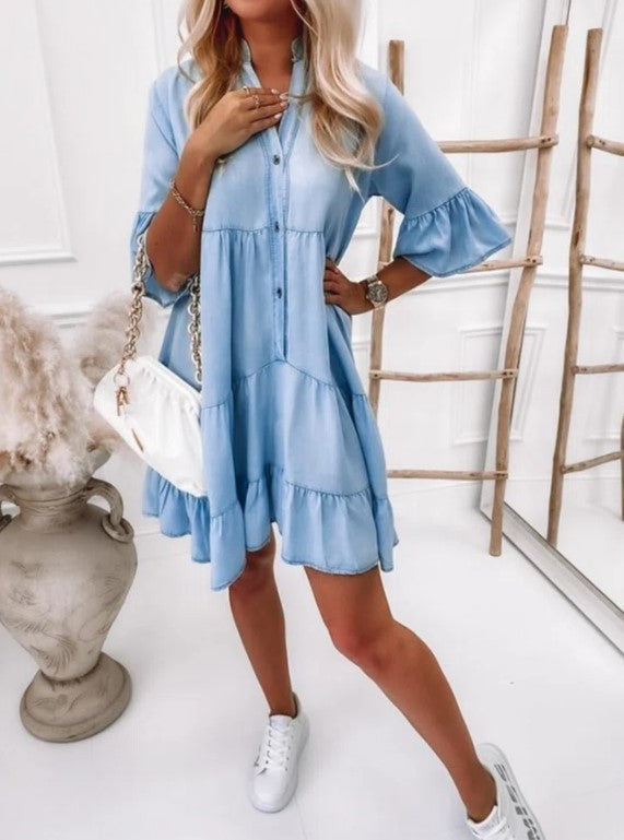 Mila A-Line Denim Dress