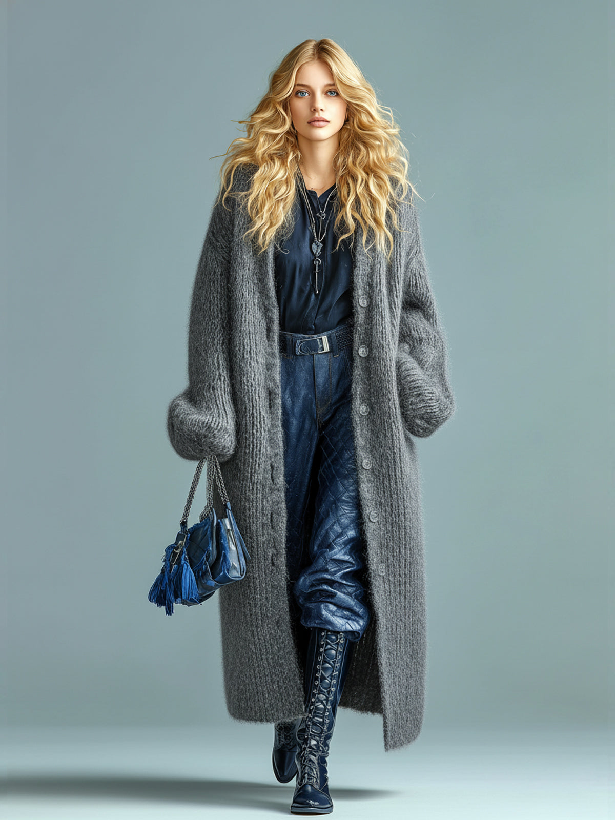 Nerissa™ Longline Fuzzy Cardigan