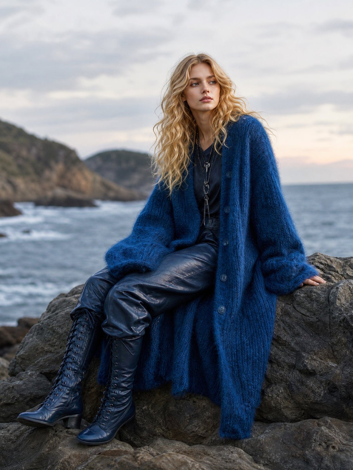 Nerissa™ Longline Fuzzy Cardigan