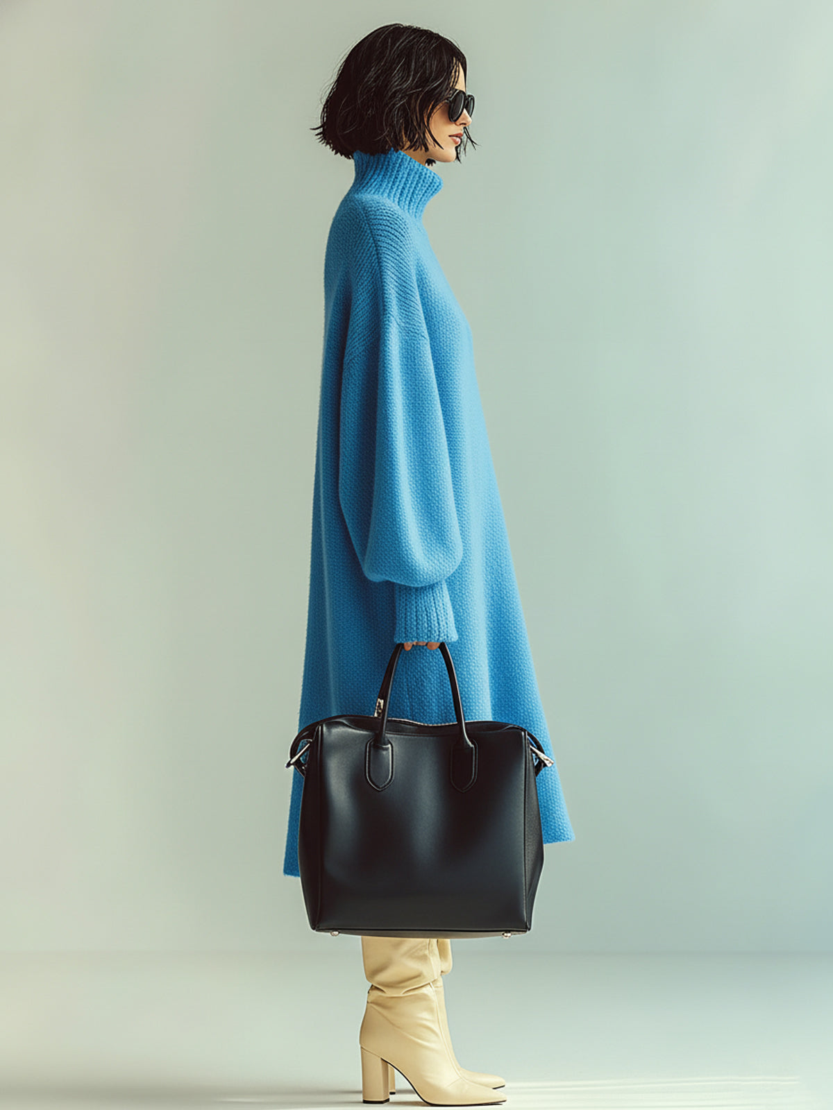 Philippa™ Oversized Turtleneck Midi Dress