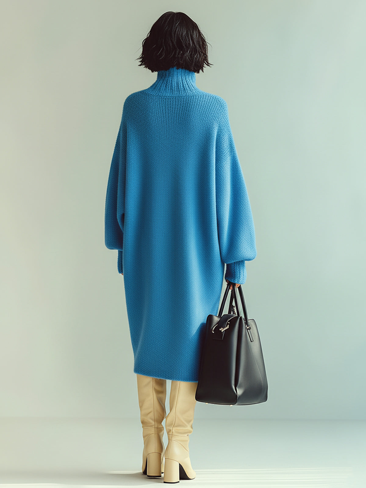 Philippa™ Oversized Turtleneck Midi Dress