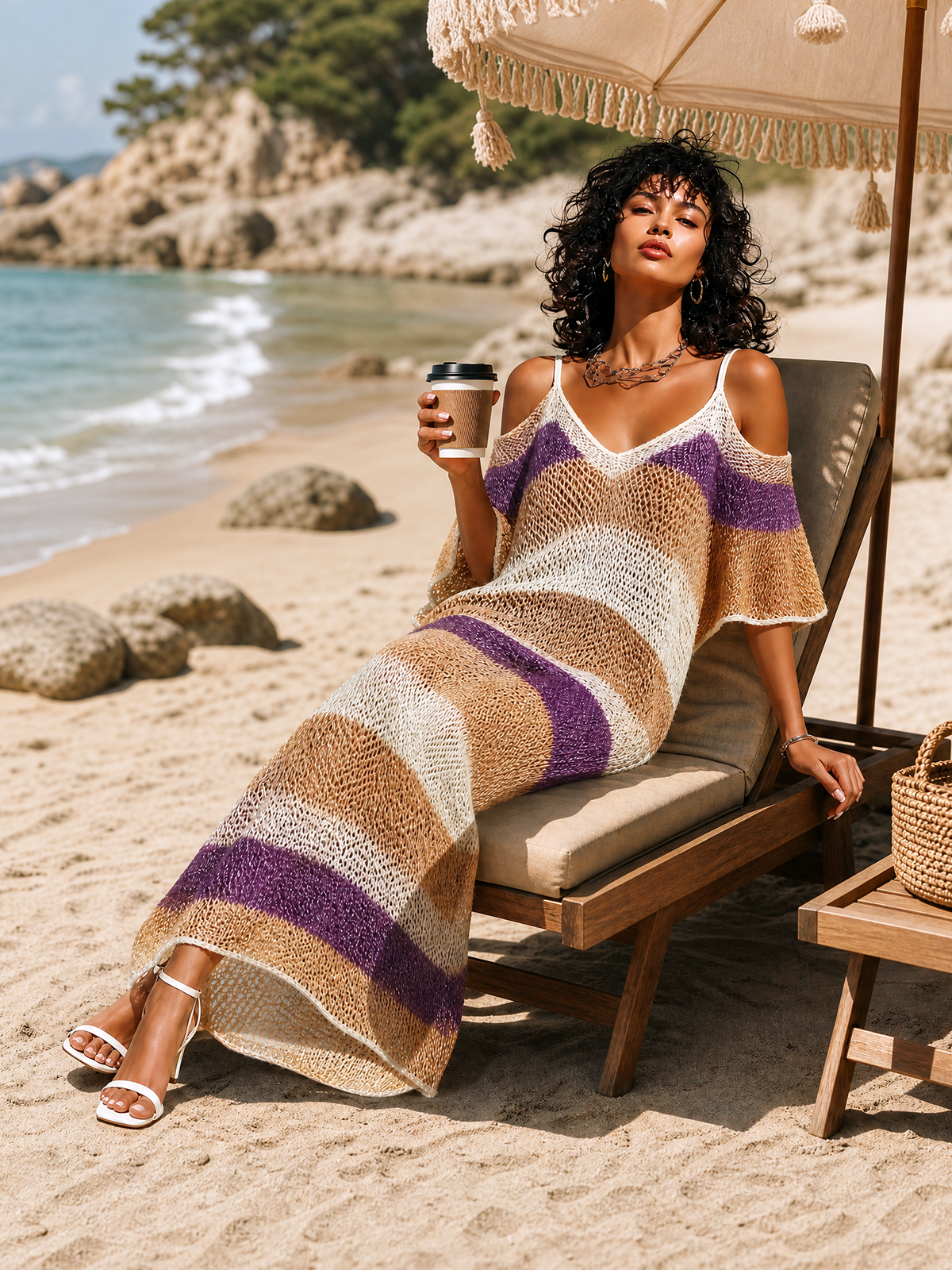 Leonie™ Rainbow Stripe Maxi Dress