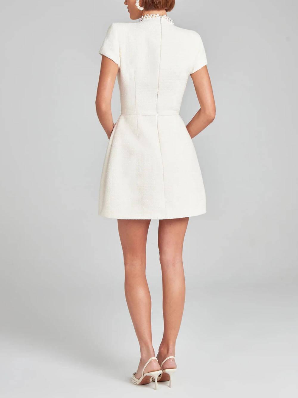 Colette Pearl-Trim Mini Dress