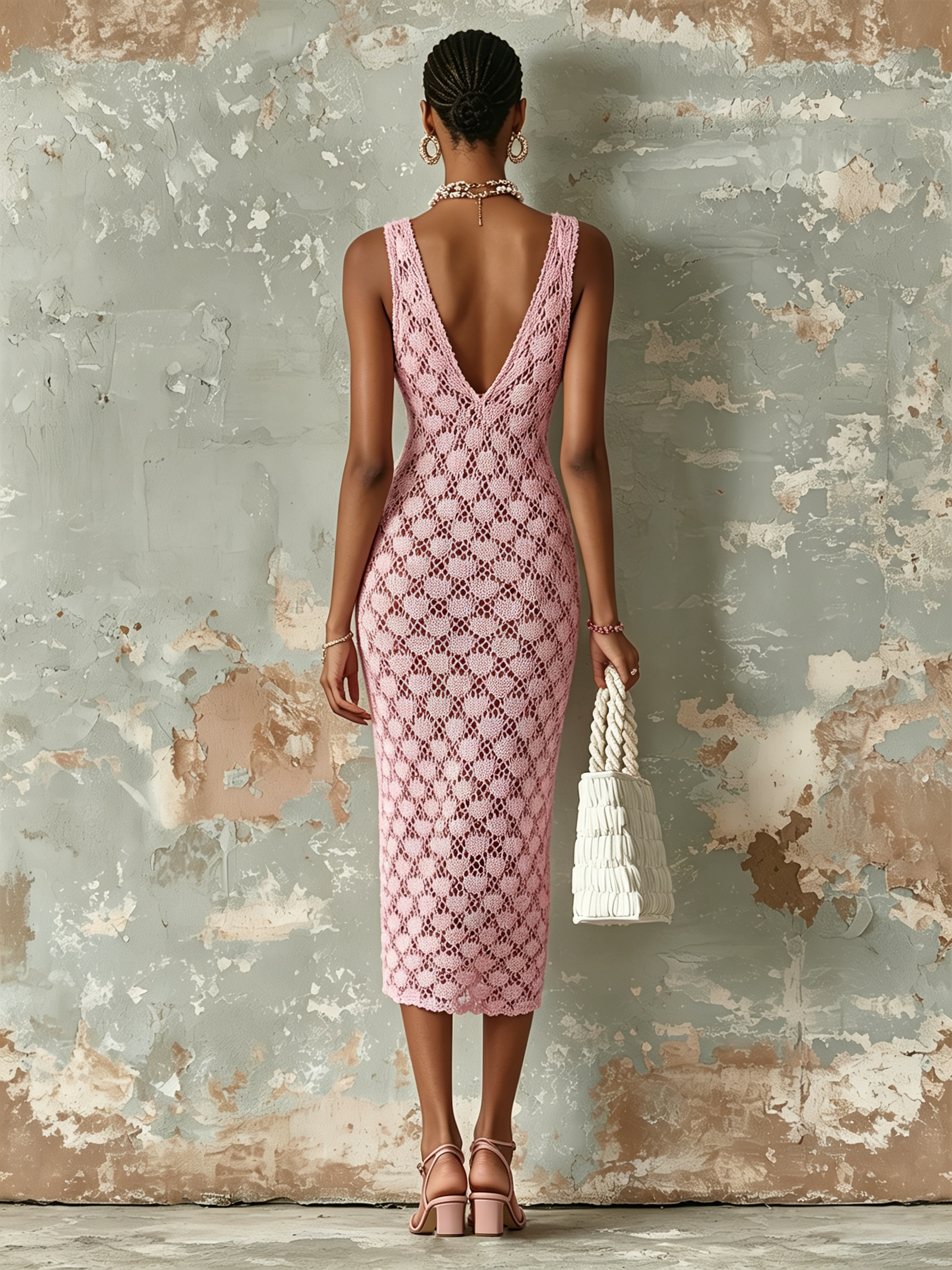 Capucine™ Hollow-Out Knit Midi Dress
