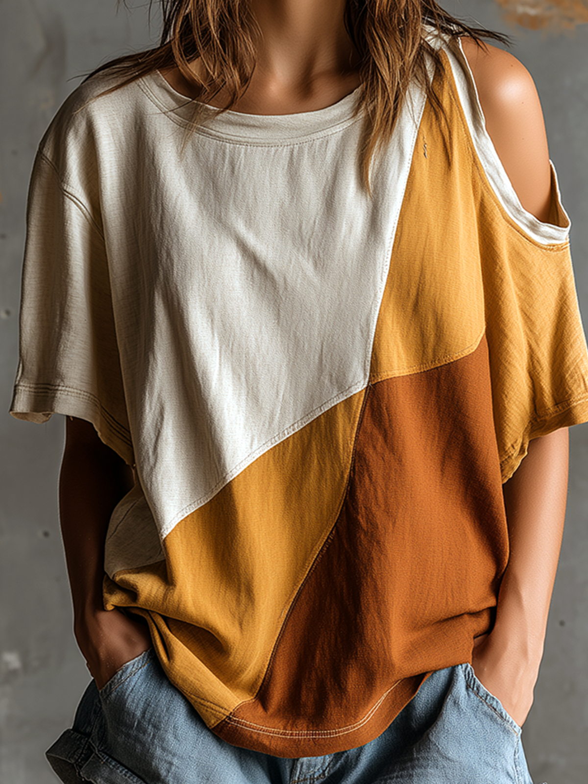 Leocadie™ Cutout Cotton Oversized Tee