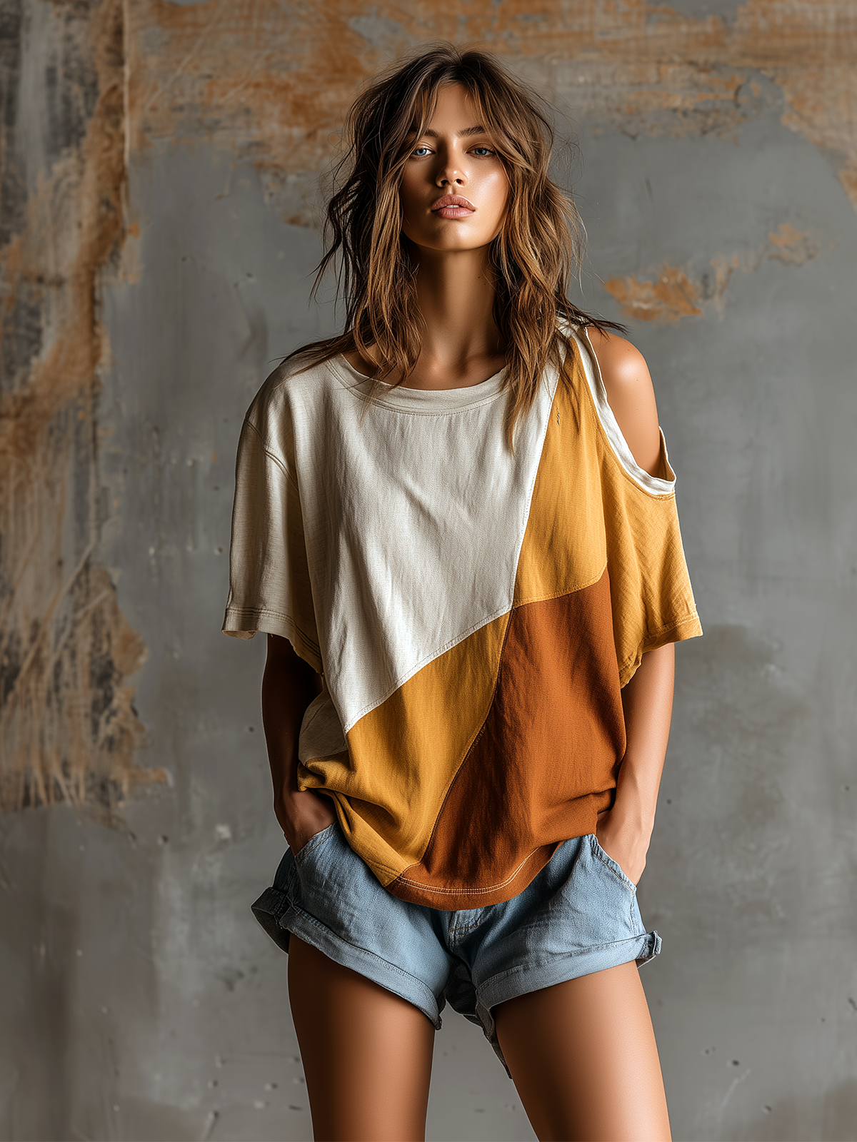 Leocadie™ Cutout Cotton Oversized Tee
