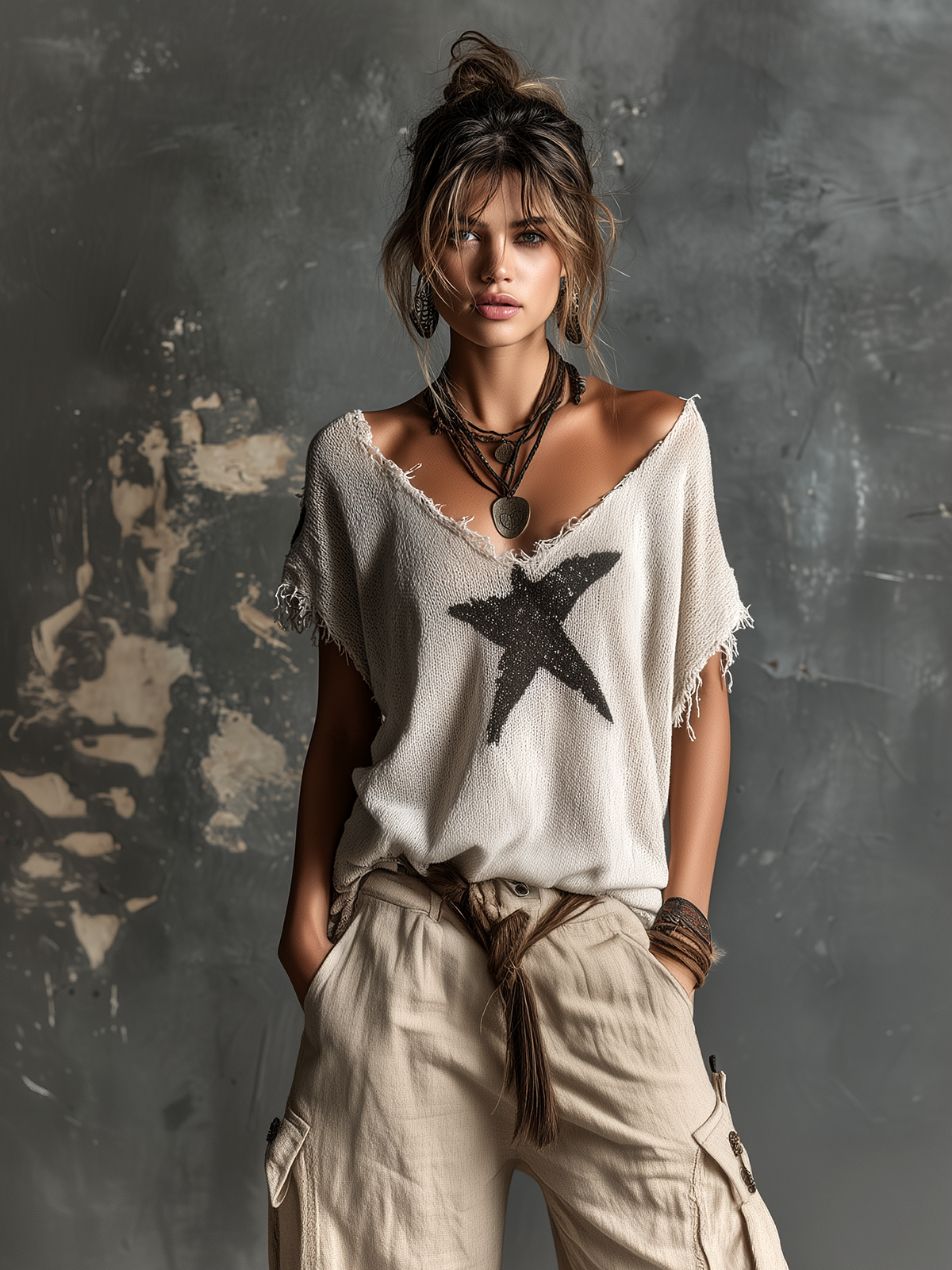 Athenais™ Star Dolman Knit Sweater