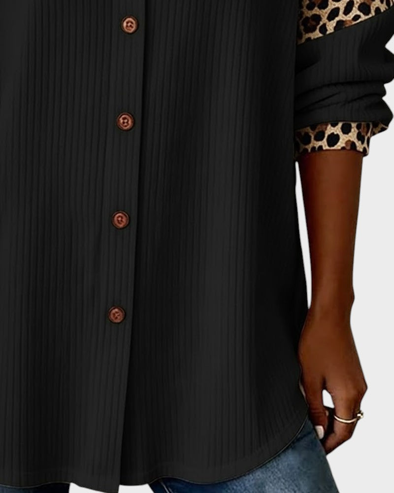 Jackie™ Leopard Print Button-Down Shirt