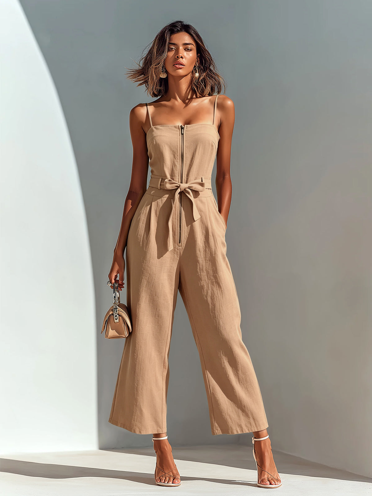 Estelle™ Tie-Waist Linen Jumpsuit