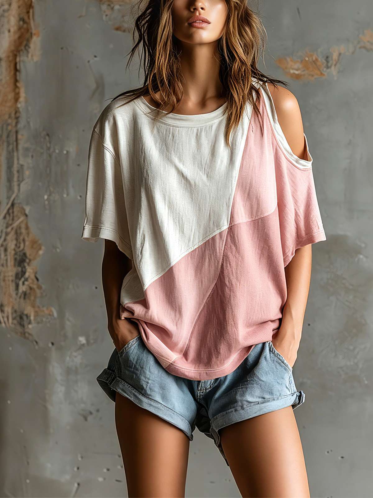 Leocadie™ Cutout Cotton Oversized Tee