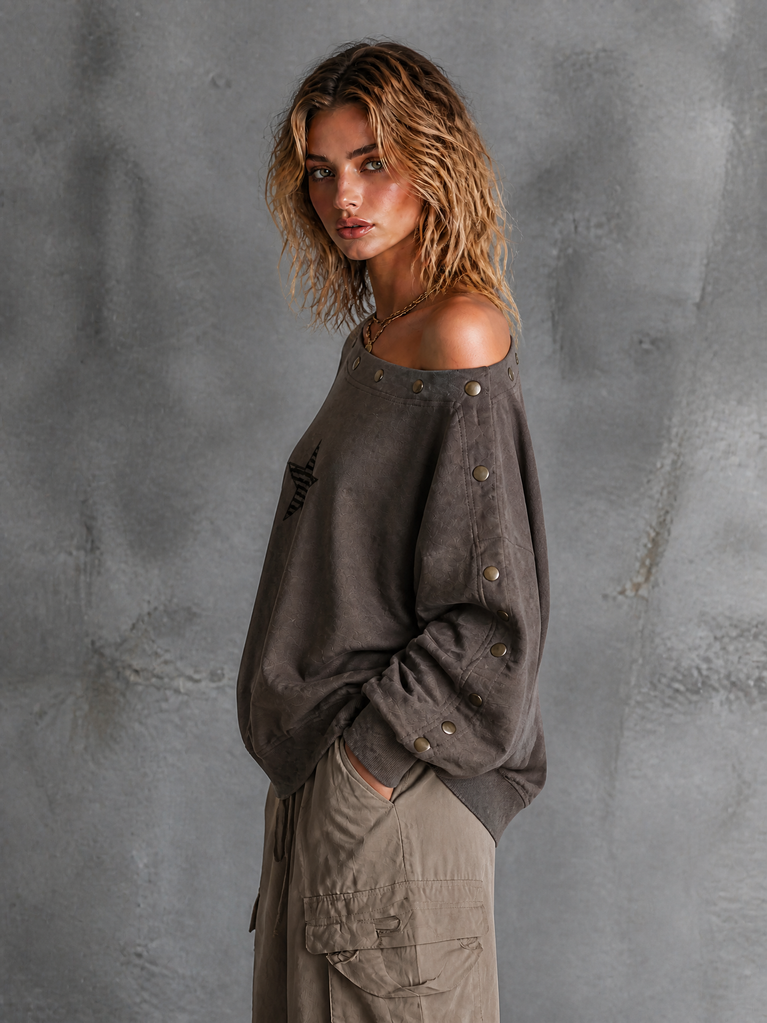 Corisande™ Star Embroidery Sweatshirt