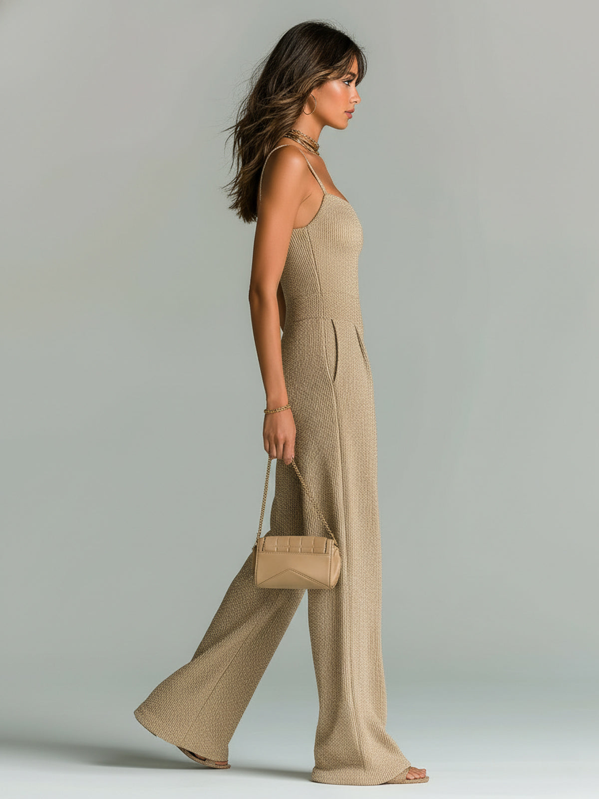 Isadora™ Strappy Ribbed Wide-Leg Jumpsuit