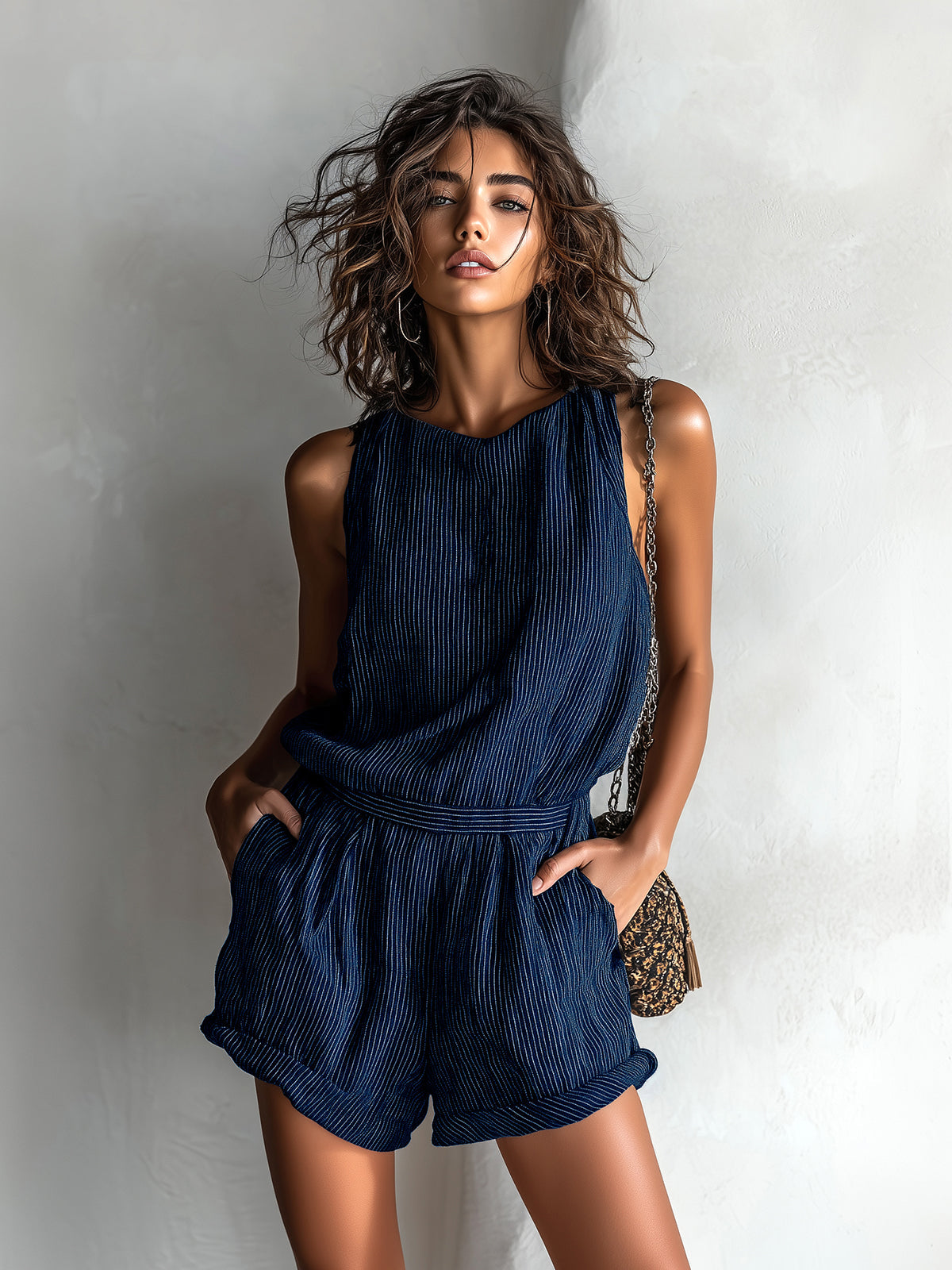 Kalina™ Striped Linen Romper
