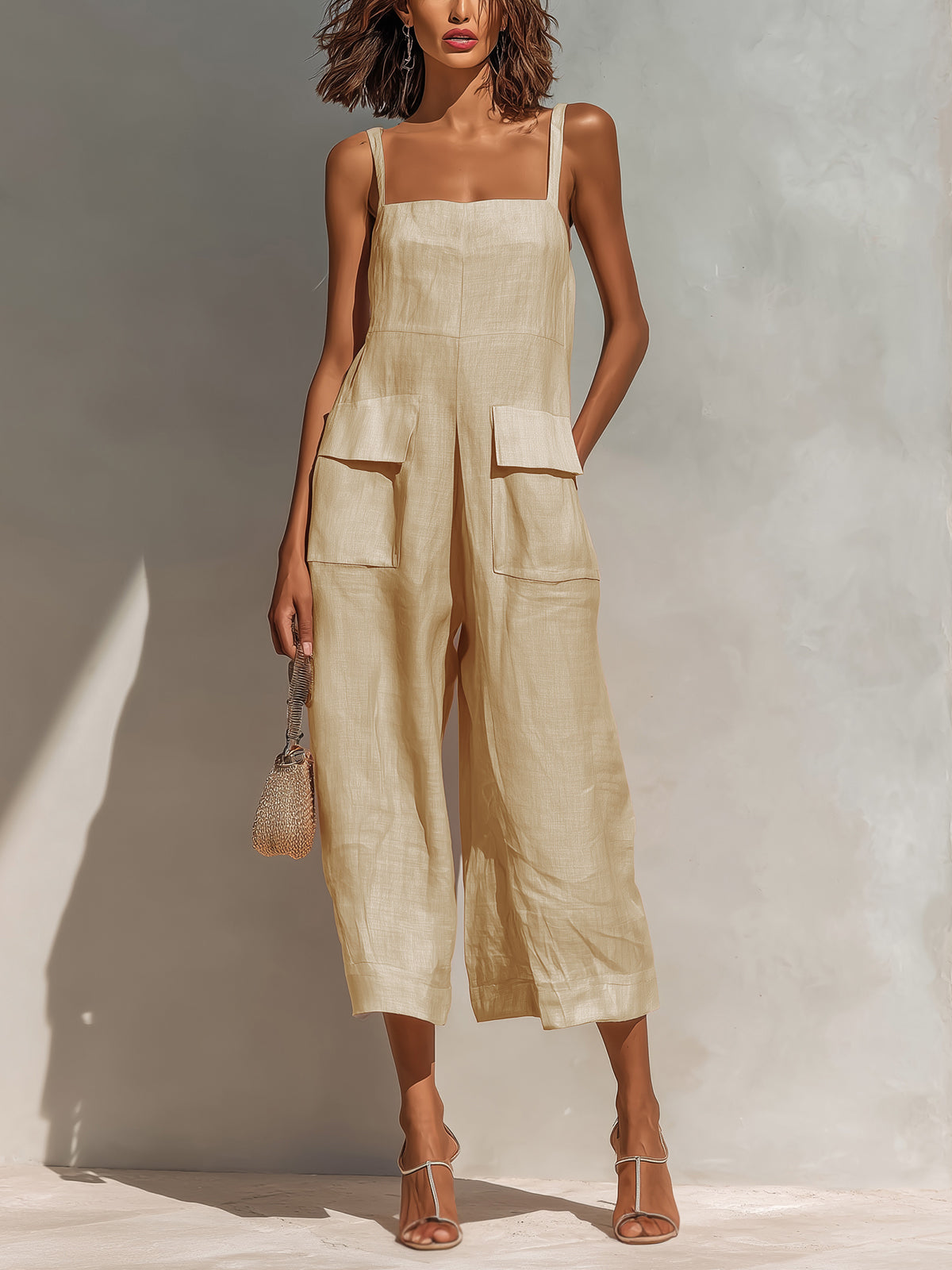 Delphina™ Linen Cropped Jumpsuit