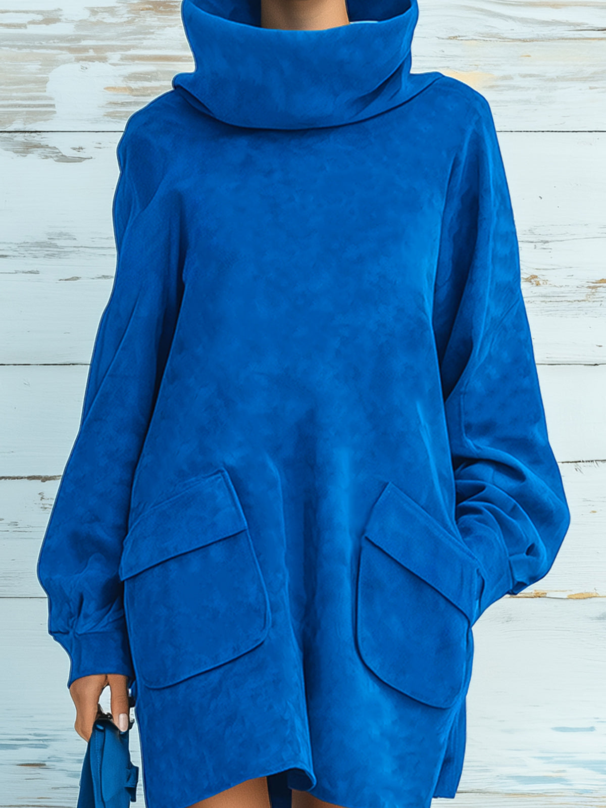 Sybille™ Faux Suede Turtleneck Dress