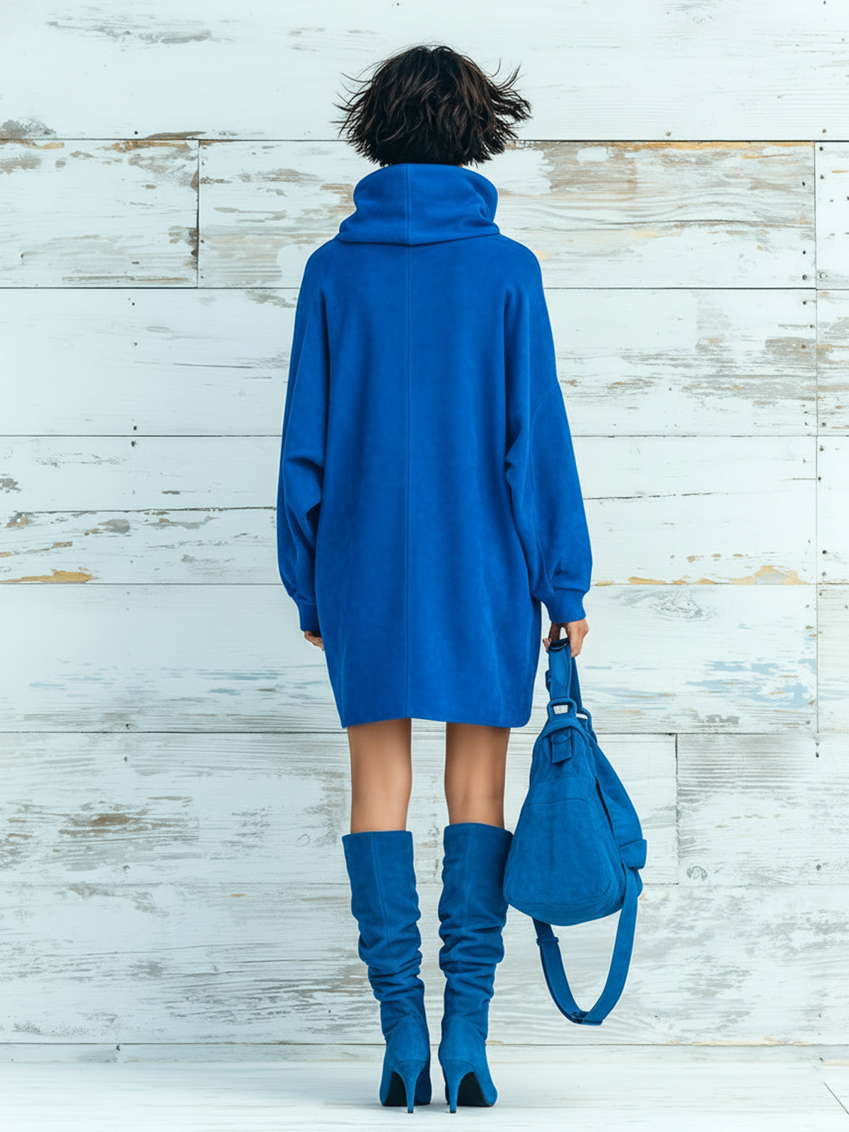 Sybille™ Faux Suede Turtleneck Dress
