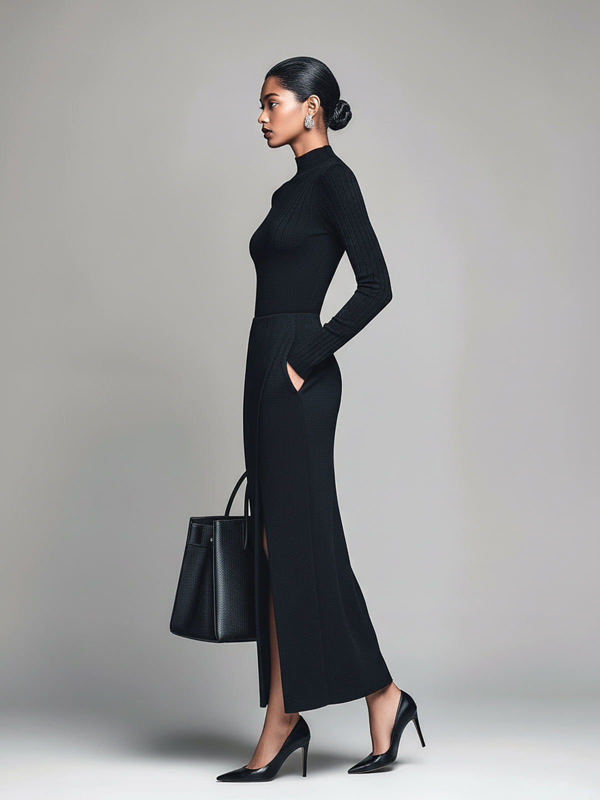 Georgiana™ Turtleneck Bodycon Maxi Dress