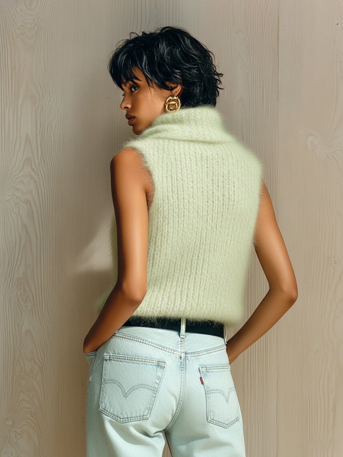 Cerise™ Cowl Neck Fuzzy Tank