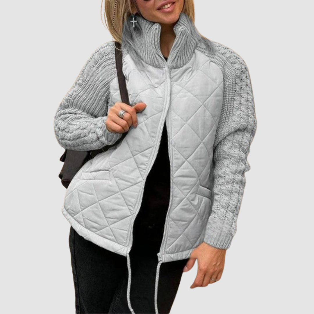 Carina™ Wool Patchwork Down Jacket