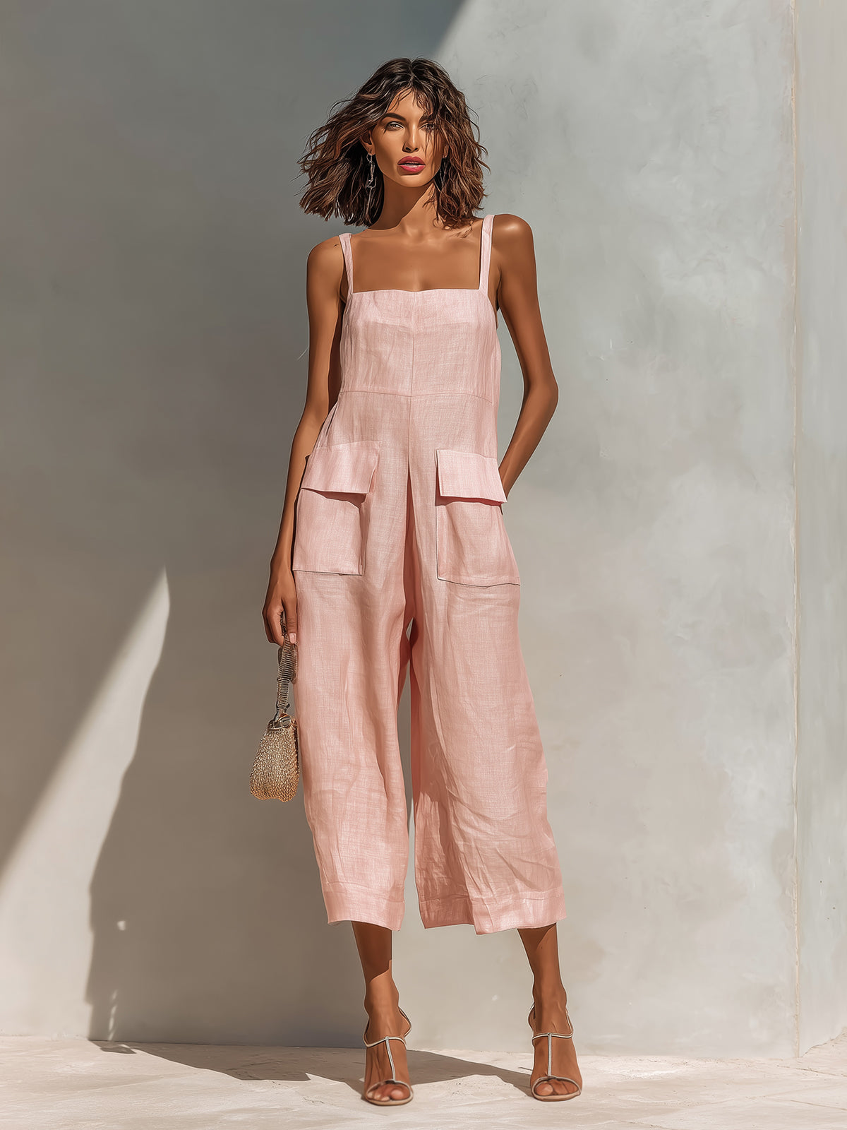 Delphina™ Linen Cropped Jumpsuit