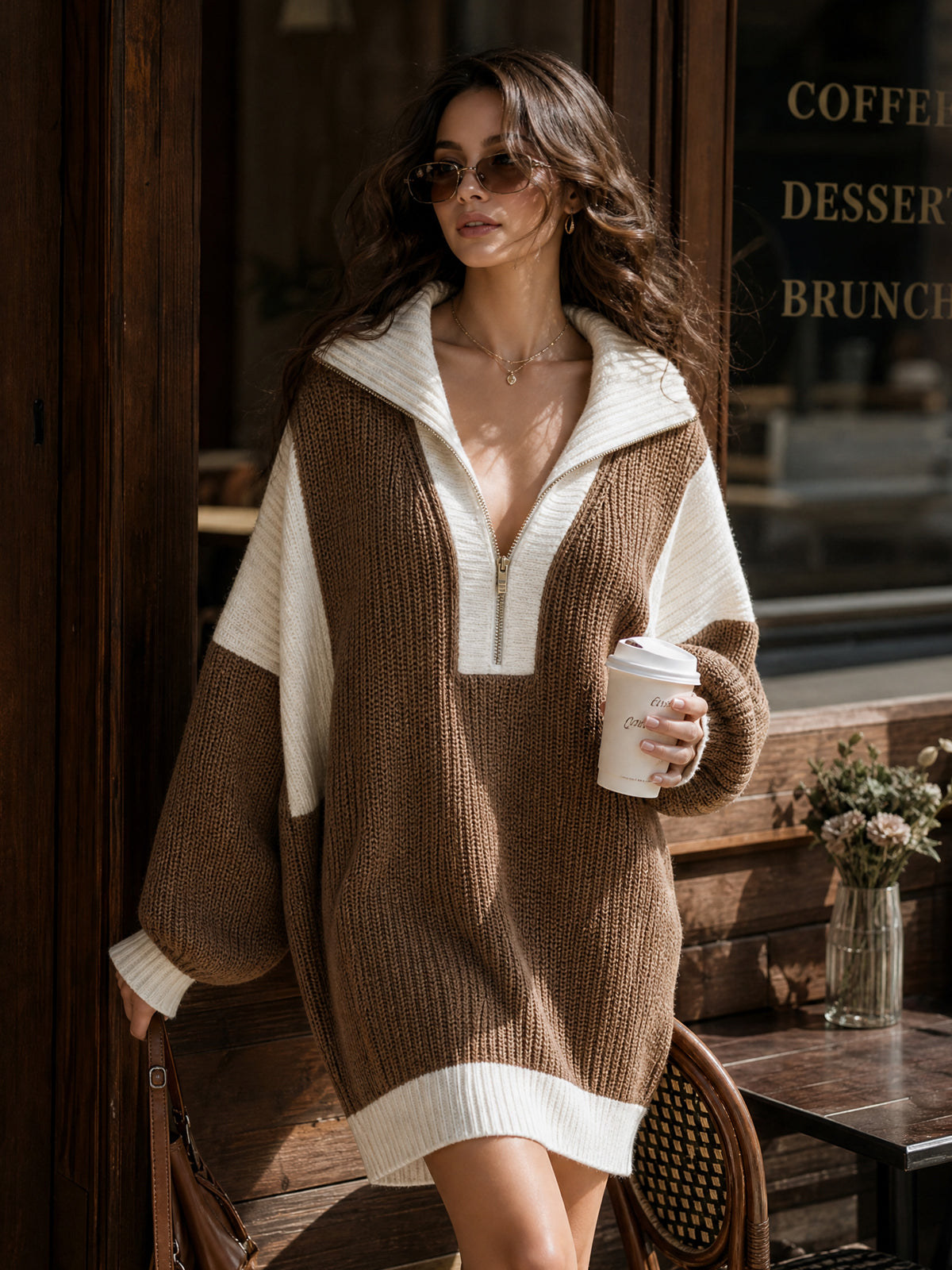Rosamund™ Zip Colorblock Knit Mini Dress
