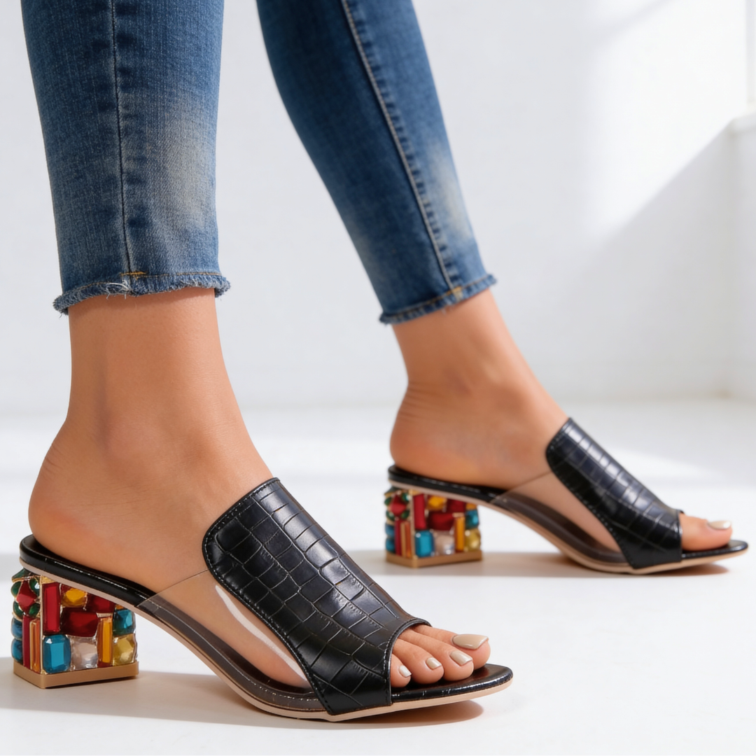 Margaux | Jewel Heel Slides