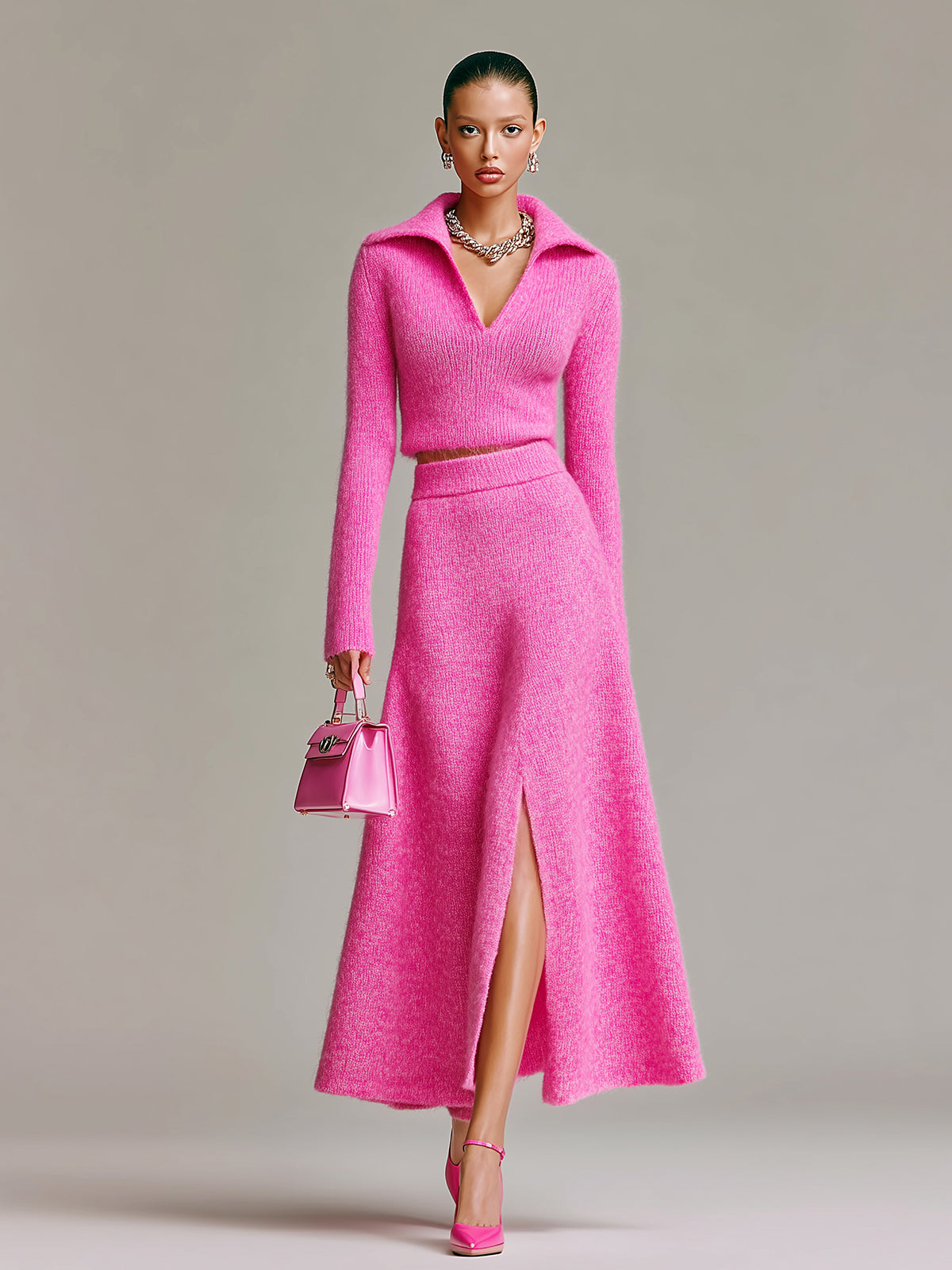 Tamsin™ Hot Pink Sweater Skirt Set