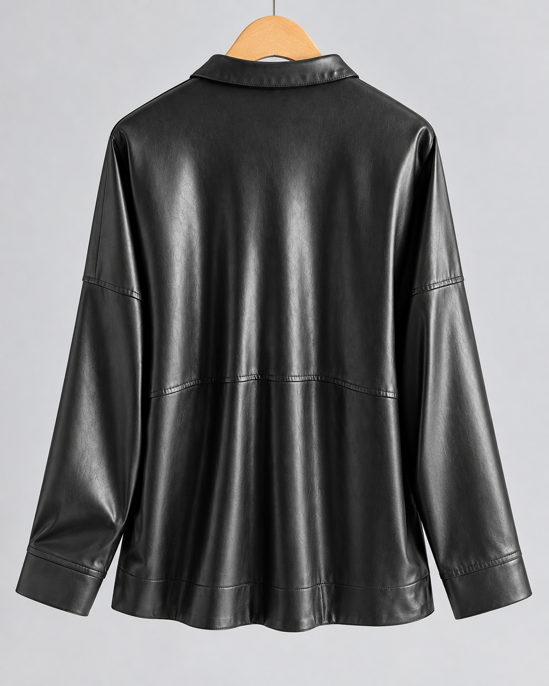 Amelia Genuine Leather Button-Up Jacket