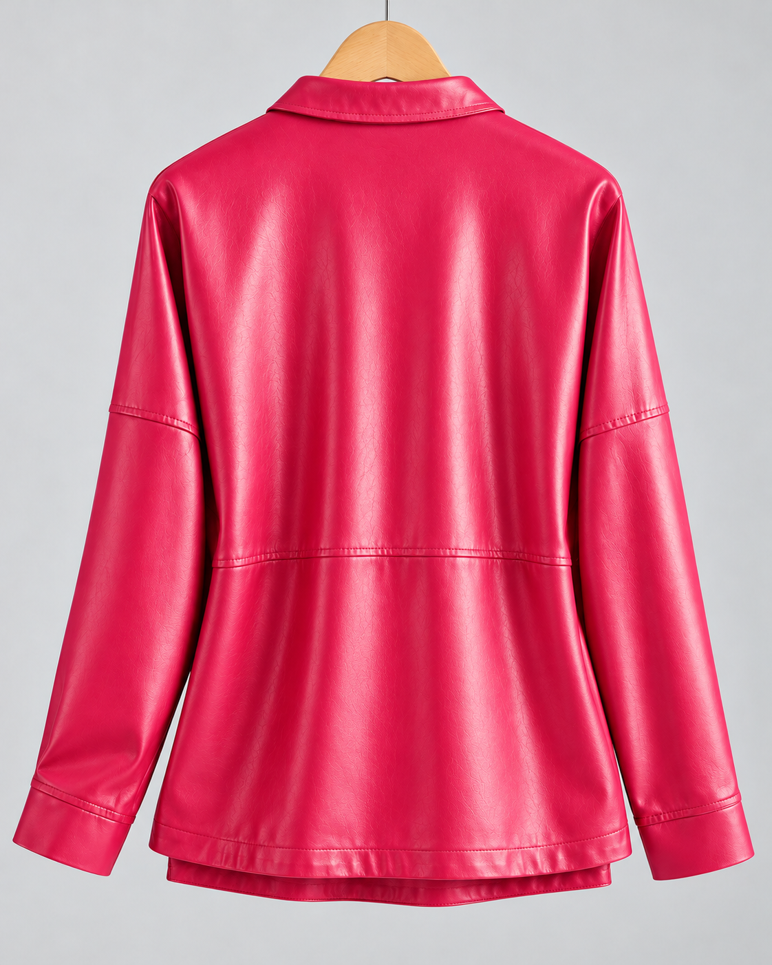 Amelia Genuine Leather Button-Up Jacket