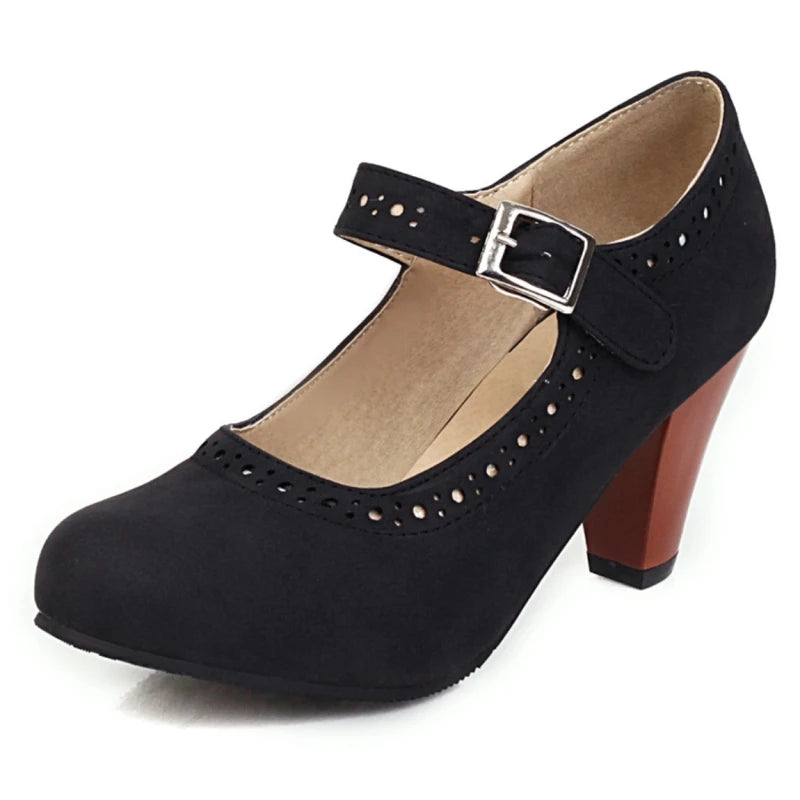 Genevieve | Colourful Mary Jane Heels with Adjustable Strap