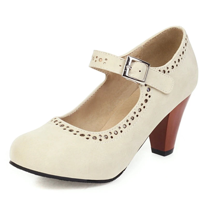 Genevieve | Colourful Mary Jane Heels with Adjustable Strap