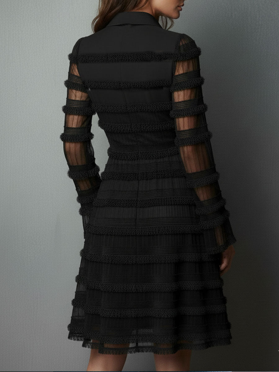 Maeve Textured Fringe Mini Dress