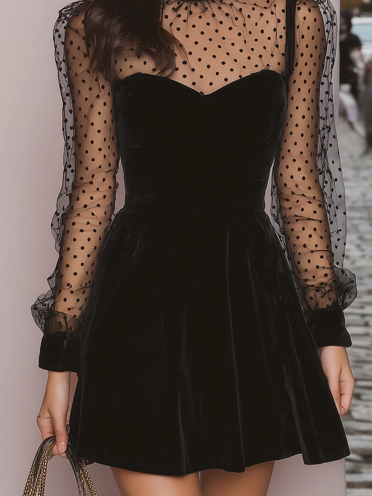 Vera Sheer Sleeve Mini Dress