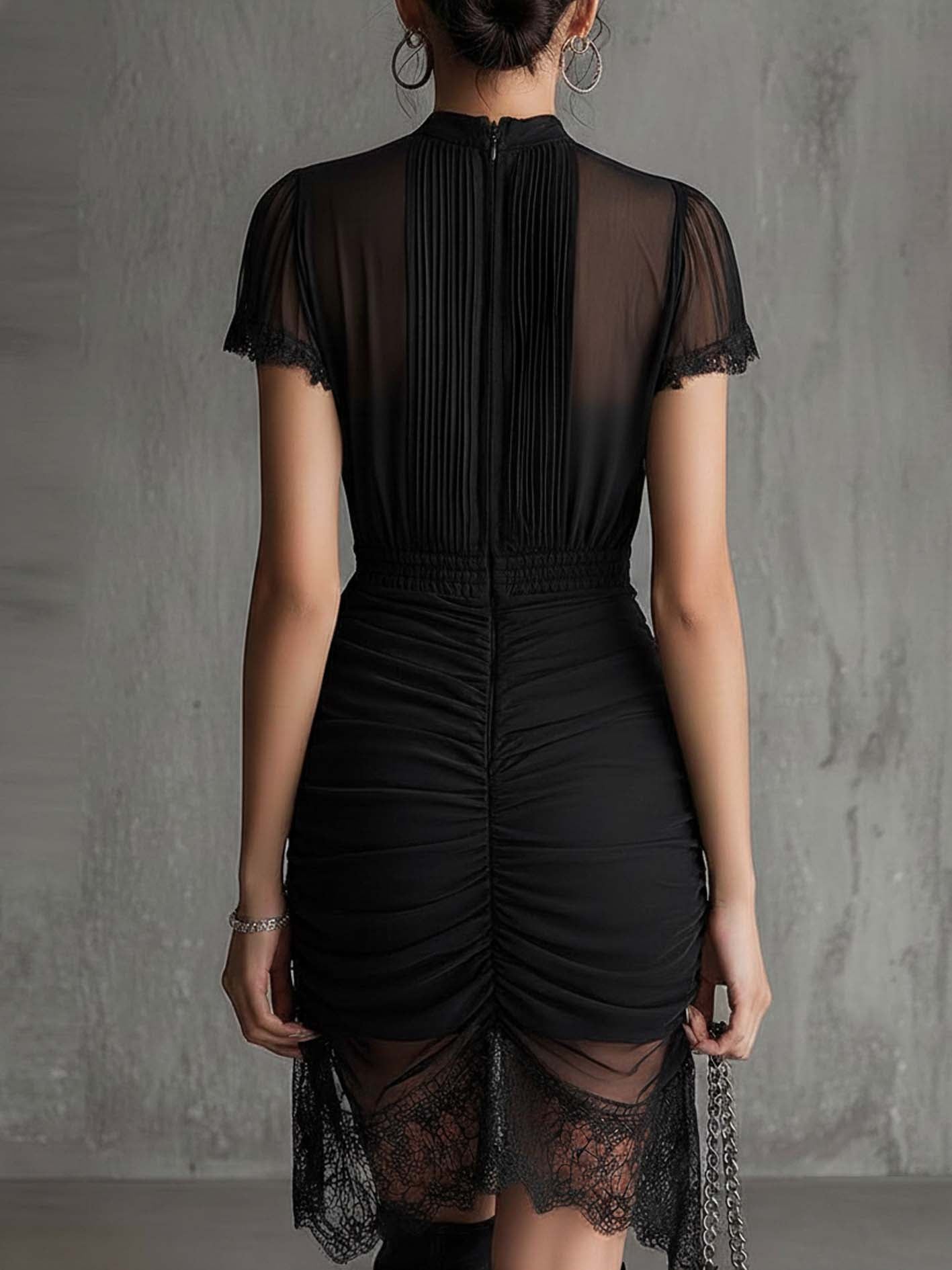 Cleo Lace-Trim Mini Dress