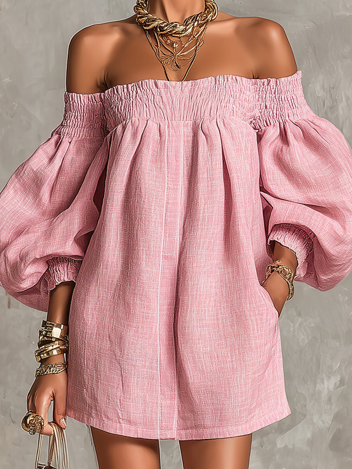 Mira Off-Shoulder Mini Dress