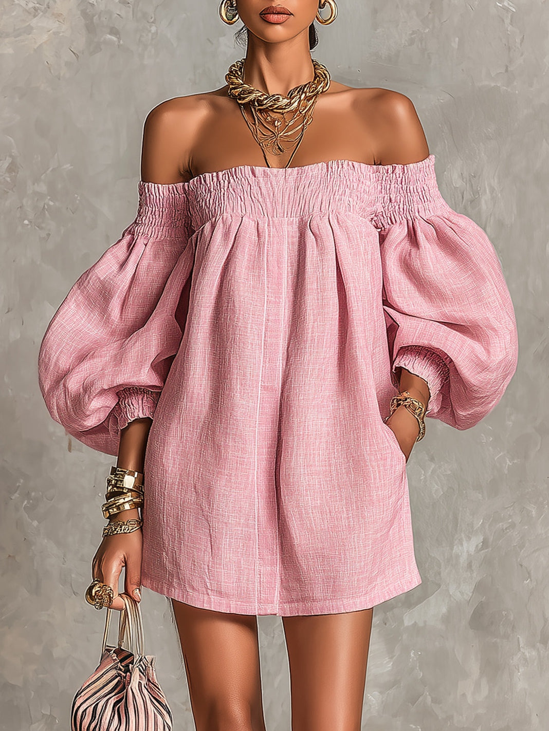 Mira Off-Shoulder Mini Dress