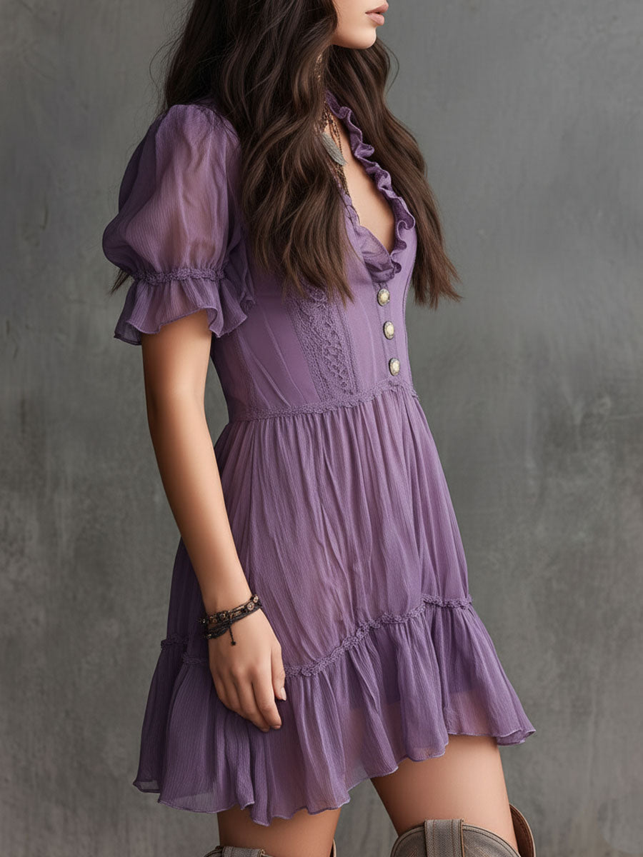 Esme Puff-Sleeve Mini Dress