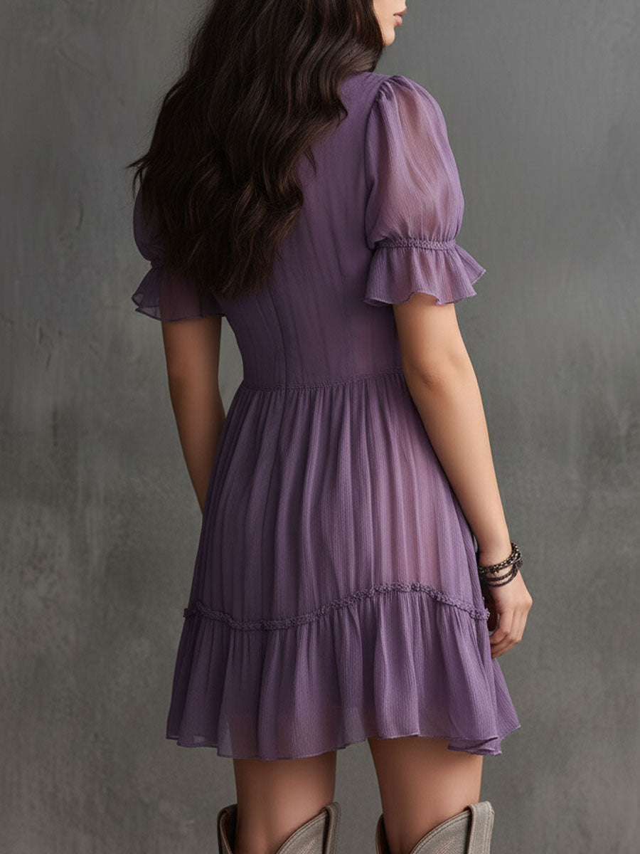 Esme Puff-Sleeve Mini Dress