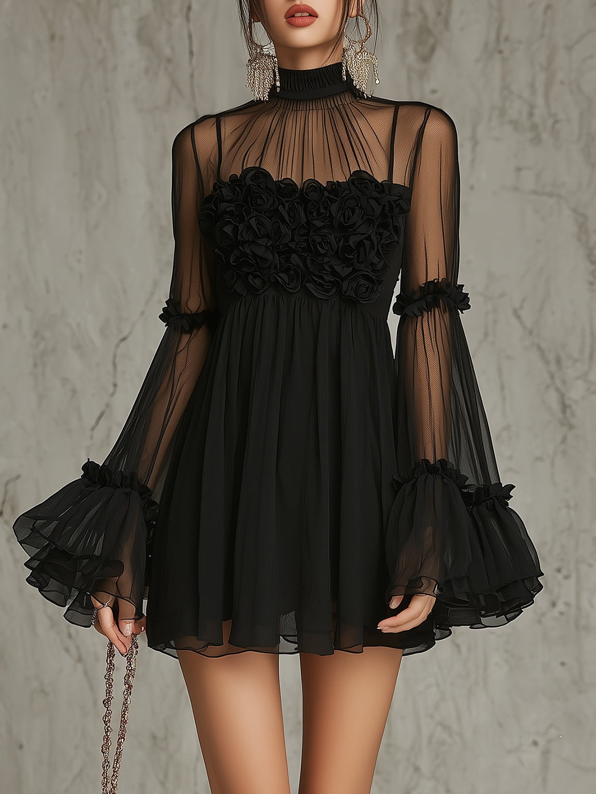 Isla High Neck Mini Dress