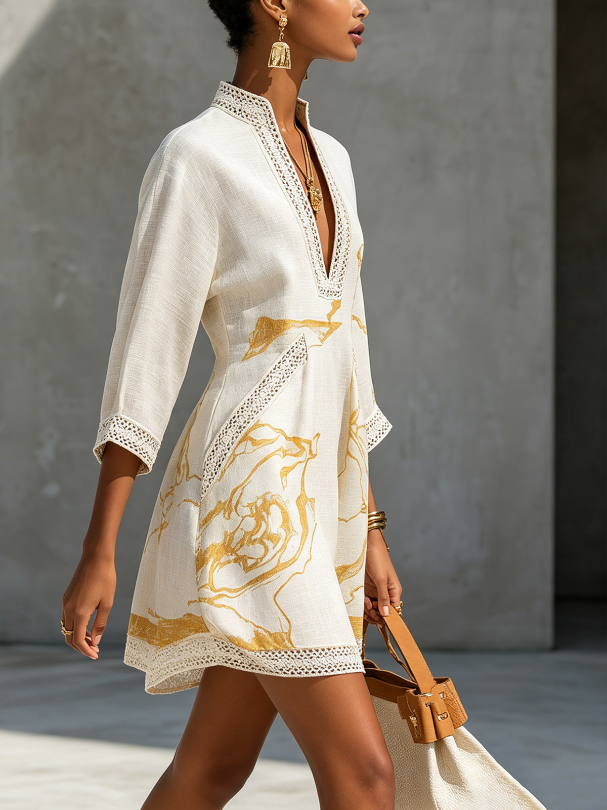 Mila Crochet-Trim Mini Dress
