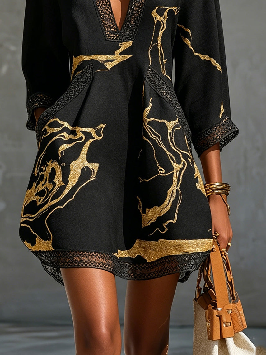 Mara Crochet-Trim Mini Dress