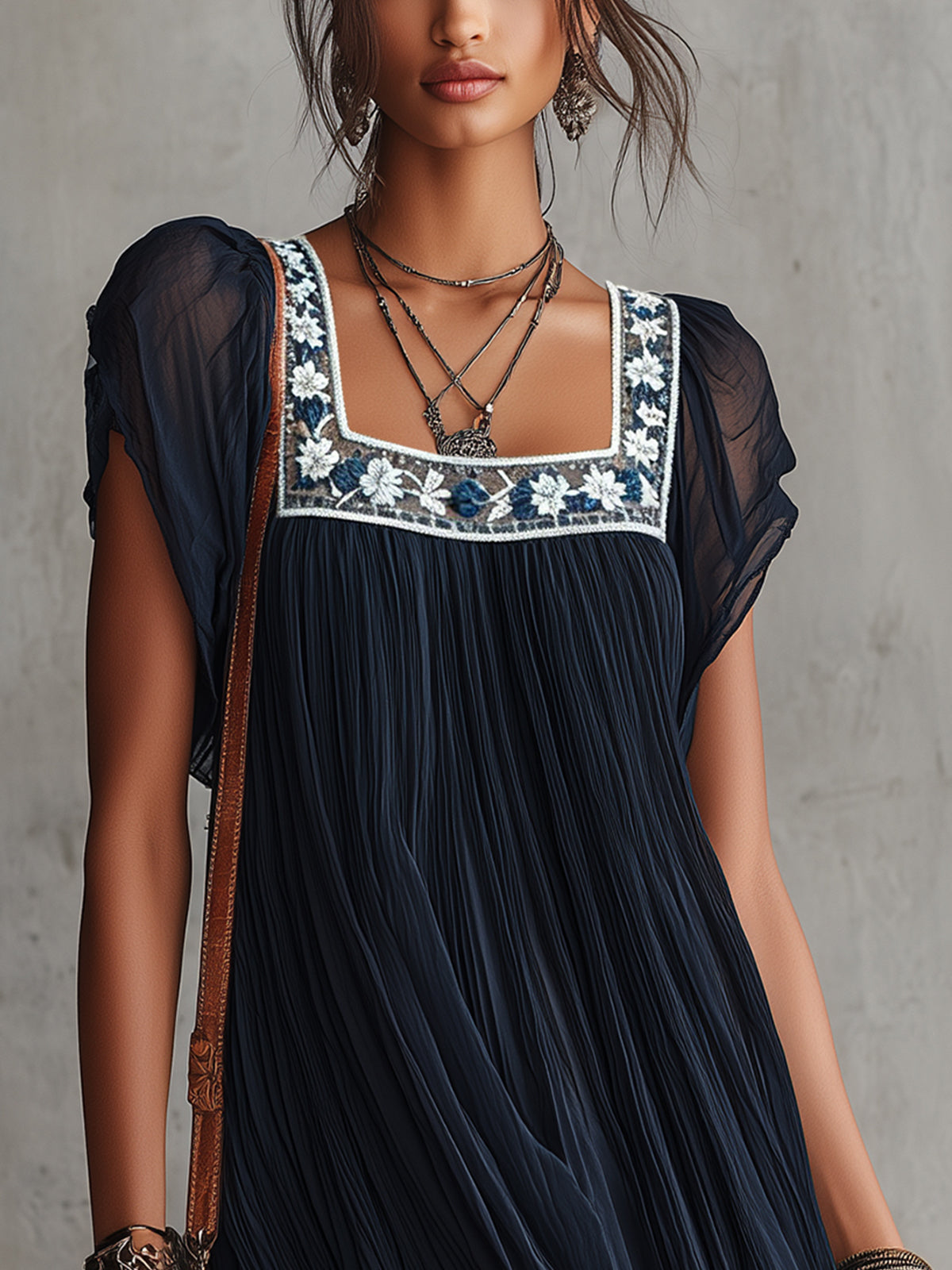 Maeve Embroidered Mini Dress