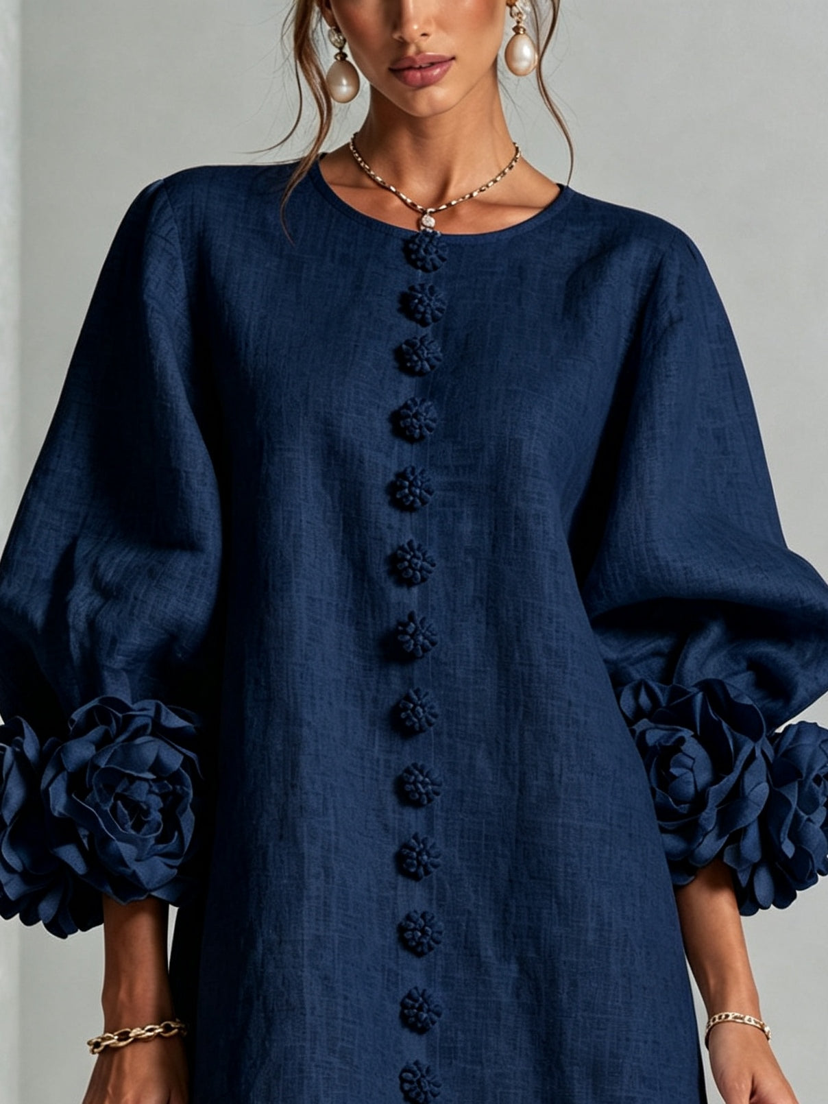 Lena Cuffed Mini Shirt Dress