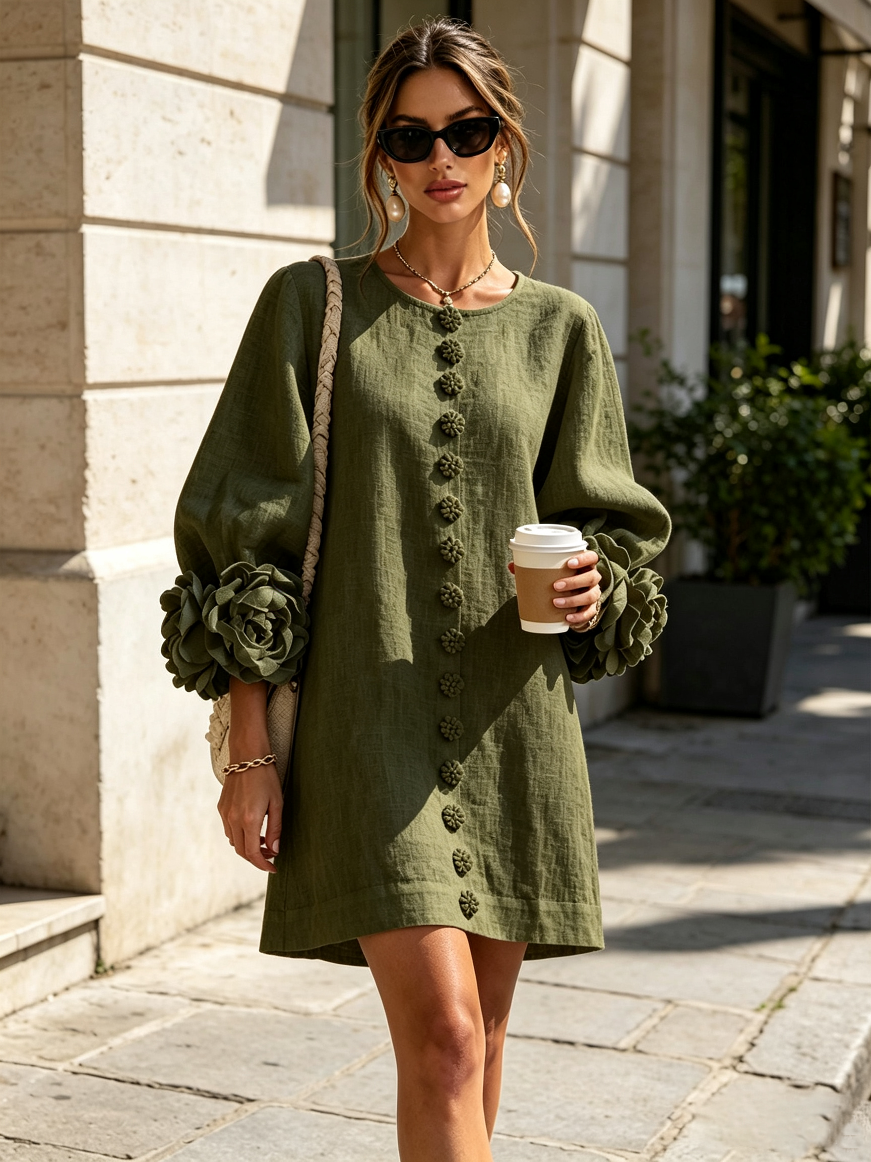 Talia Button Mini Dress