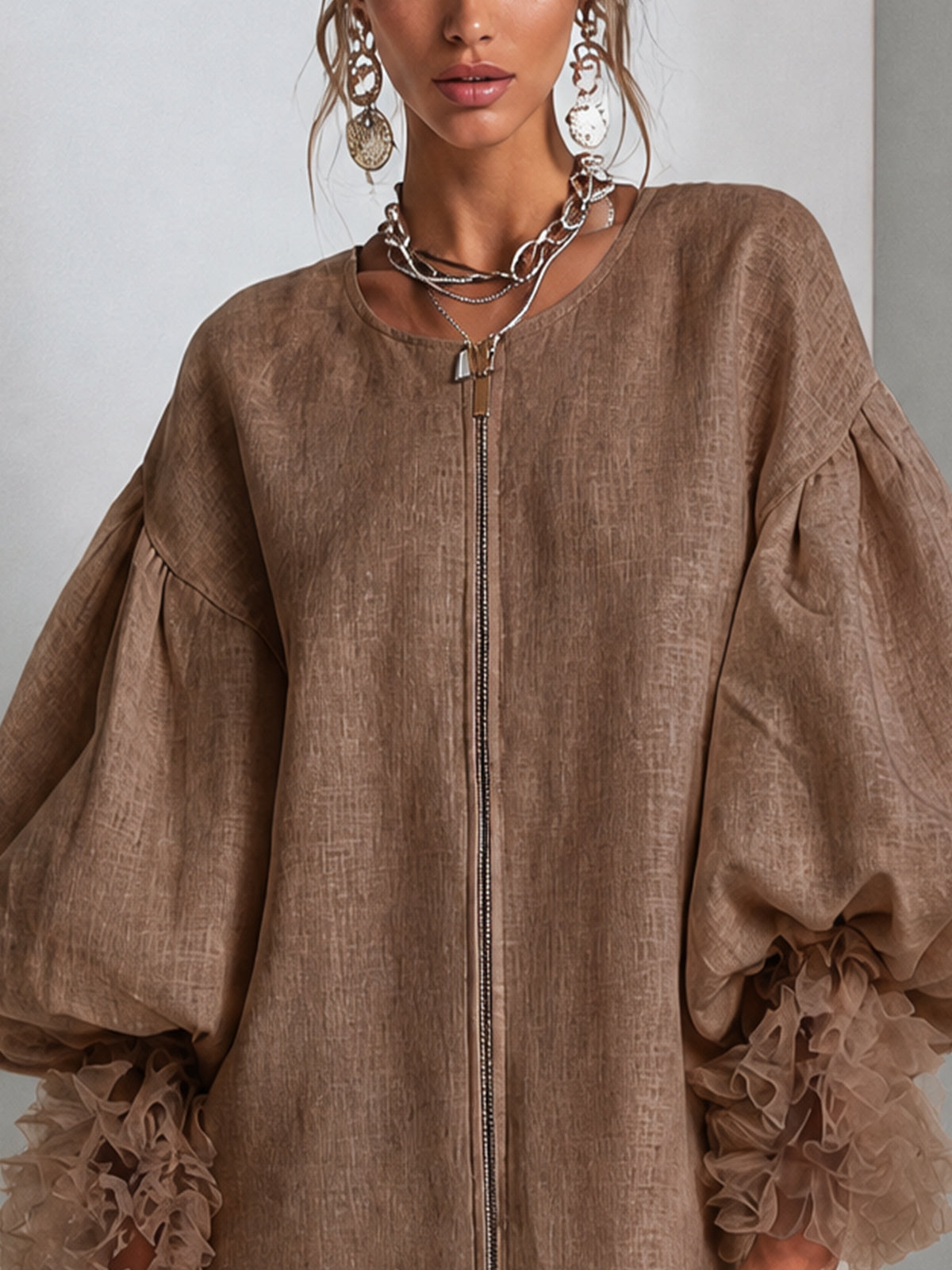 Maeve Zip-Front Mini Dress