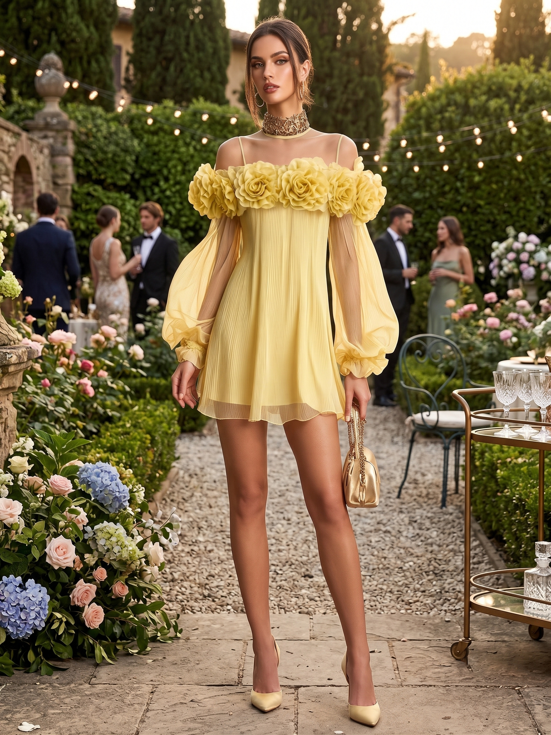 Mira 3D Floral Mini Dress