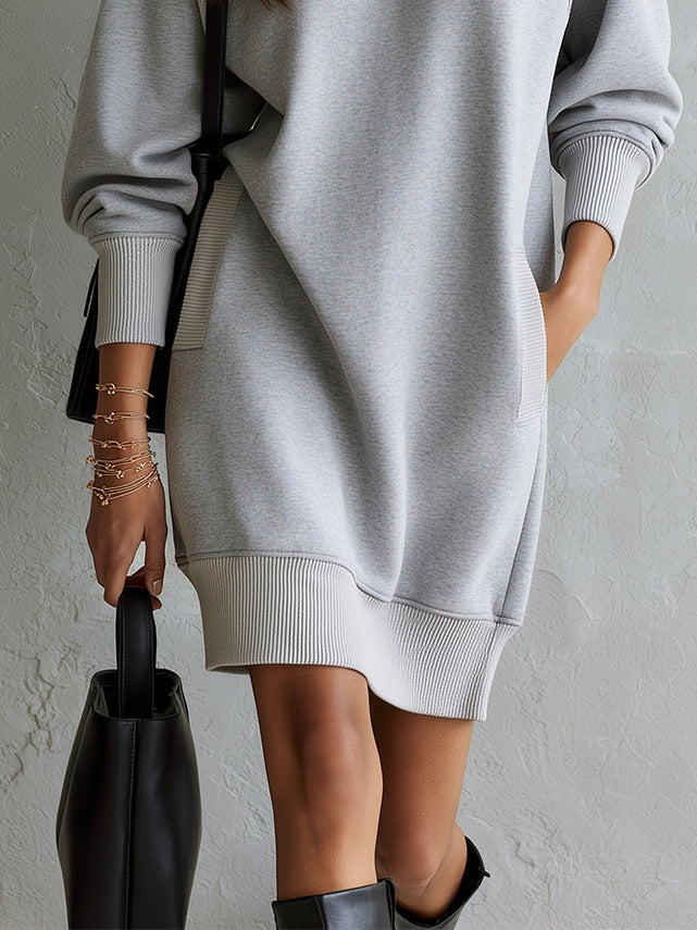Lena Ribbed Sweatshirt Dress