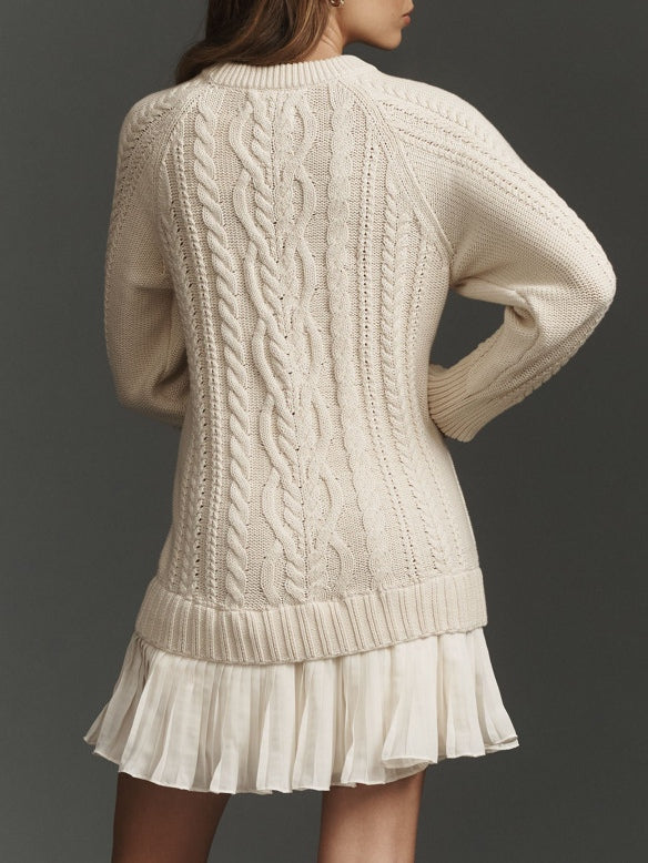 Nora Cable-Knit Mini Dress