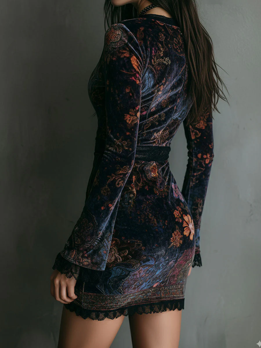 Mira Fitted V-Neck Mini Dress
